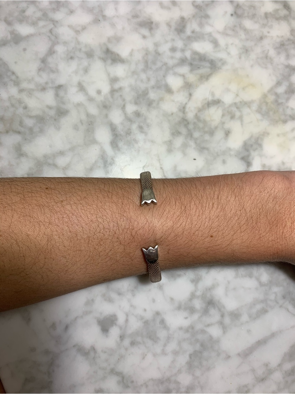 Tous Silver-Tone Mesh Open Cuff Bracelet